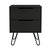 Nuvo Nightstand, Two Drawers, Hairpin Legs - Black Wengue