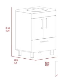 Othello Single Bathroom Vanity, Double Door Cabinet, One Drawer