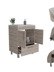 Othello Single Bathroom Vanity, Double Door Cabinet, One Drawer