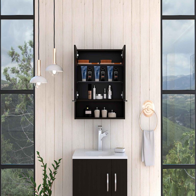 Ozark 24" Medicine Cabinet With Mirror, One Shelf