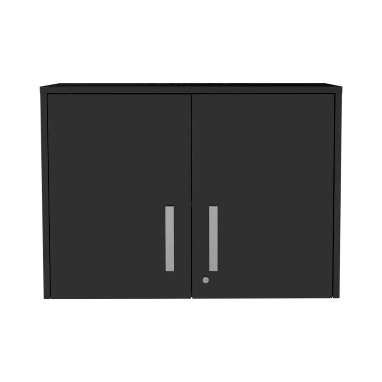 Penny Storage Wall Cabinet, Double Door, Three Internal Shelves - Black Wengue