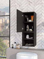 Praia Medicine Cabinet, Four Shelves  Single Door Cabinet, Metal Handle