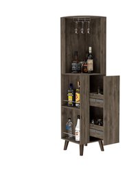 Quinn Corner Bar Cabinet - Dark Brown