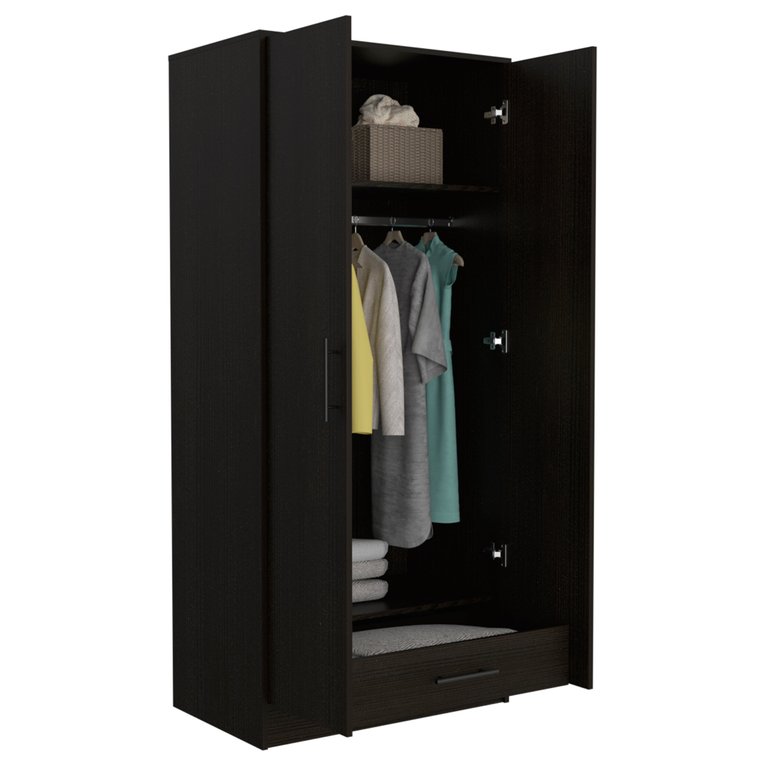 Rio Double Door Armoire, One Cabinet,  Hidden Drawer