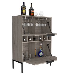 Rowan Bar Cabinet, Six Wine Cubbies, Double Door Cabinet