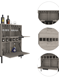 Rowan Bar Cabinet, Six Wine Cubbies, Double Door Cabinet