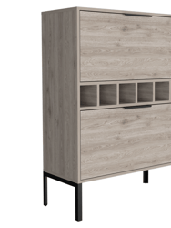 Rowan Bar Cabinet, Six Wine Cubbies, Double Door Cabinet