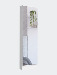 Ruan XL Shoe Rack, Mirror, Five Interior Shelves, Single Door Cabinet