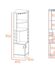 Seattle Bar Cabinet, Eight Bottle Cubbies, Two Large Open Shelves