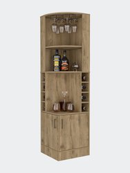Seattle Bar Cabinet, Eight Bottle Cubbies, Two Large Open Shelves