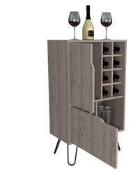 Sheffield L Bar C, Two Cabinet, Two Divisions, Eight Cubbies For liquor - Light Gray