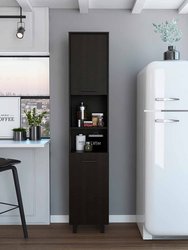 Sheffield Pantry Cabinet, Two Cabinets, Two Open Shelves