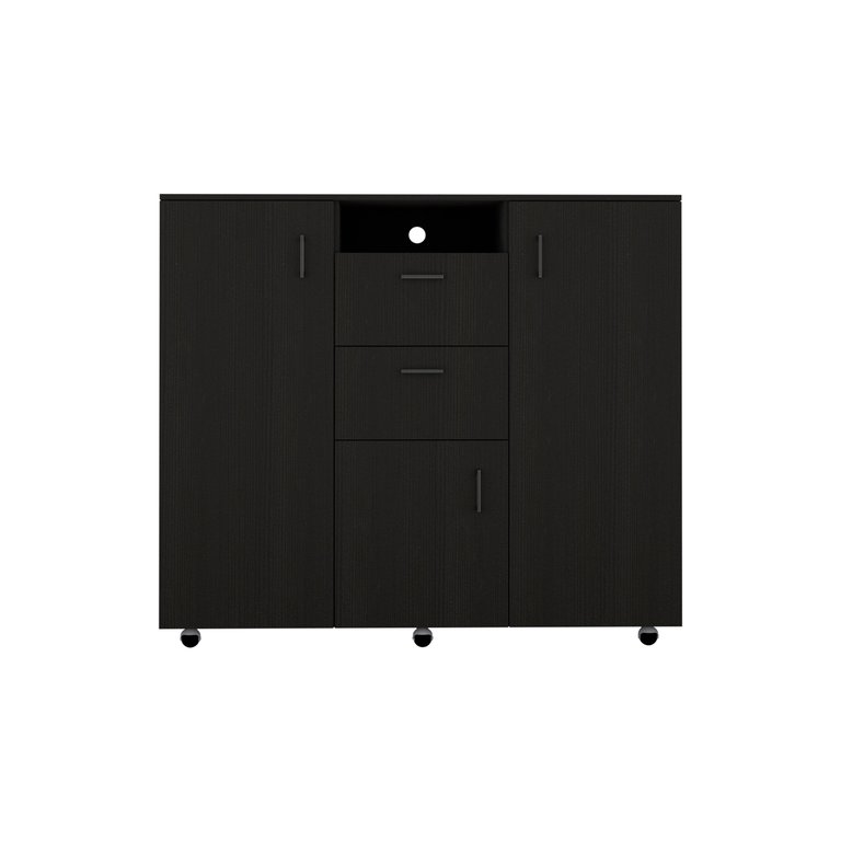 Sicilia Double Door Cabinet Dresser - Black