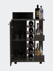 Tennessee Bar Cart, One Cabinet With Division, Six Cubbies For Liquor, Two Shelves