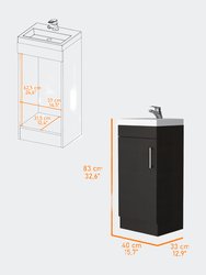 Toledo Bathroom Vanity, Metal Handle, Sink, Single Door Cabinet