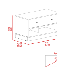 Tulip Storage Bench, Two Drawers, Two Shelves