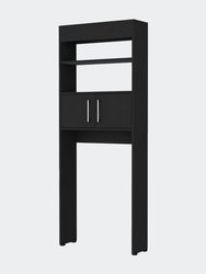 Valencia Over The Toilet Cabinet, Two Shelves, Double Door - Black Wengue