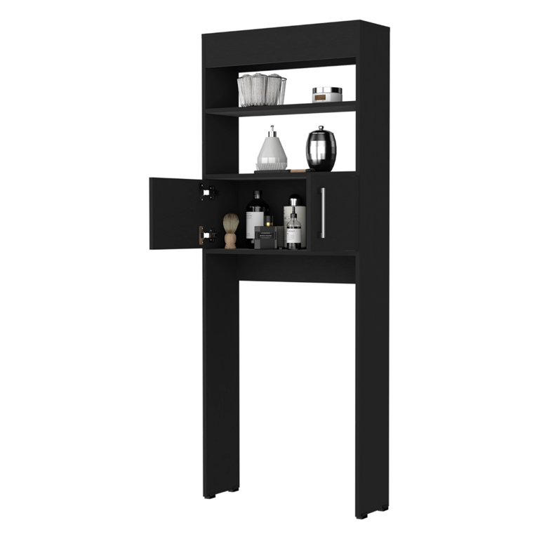 Valencia Over The Toilet Cabinet, Two Shelves, Double Door - Black Wengue