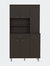 Venice Single Door Pantry Cabinet, Three Shelves, Six Adjustable Metal Legs - Black