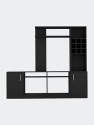 Vibrant Entertainment Center For TV's Up 37", Double Doors Cabinet, Storage Spaces, Six External Shelves - Black Wengue