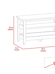 Vilna Storage Bench, Two Open Shelves, Four Legs