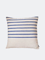 Assilah Pillow Cover - Dark blue on cream white