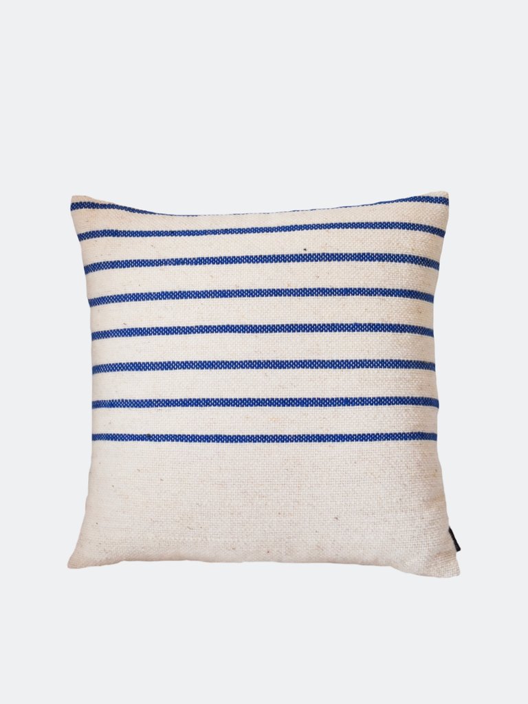 Assilah Pillow Cover - Dark blue on cream white