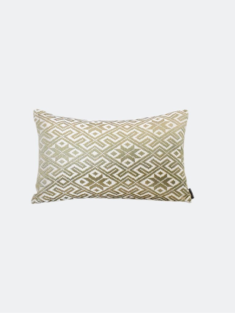 Najma Pillow Cover - Forest green & cream white