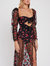 Blondie Embroidered Tulle Puff Sleeve Maxi Dress