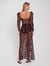 Blondie Embroidered Tulle Puff Sleeve Maxi Dress