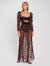 Blondie Embroidered Tulle Puff Sleeve Maxi Dress