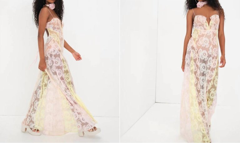 Blossom Maxi Dress In Pink, Yellow, Peach Floral - Pink/Yellow/Peach Floral