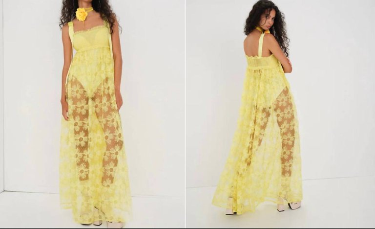 Emma Maxi Dress In Yellow - Yellow