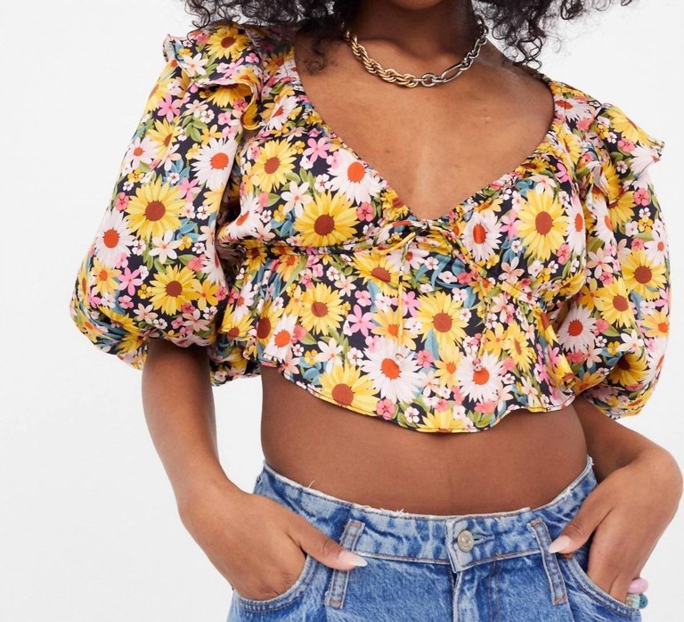 Glenn Crop Top - Yellow