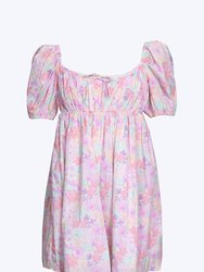 Kennedy Floral-Print Open-Back Cotton-Poplin Mini Dress - Light Pink Floral