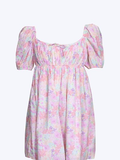For Love & Lemons Kennedy Floral-Print Open-Back Cotton-Poplin Mini Dress product