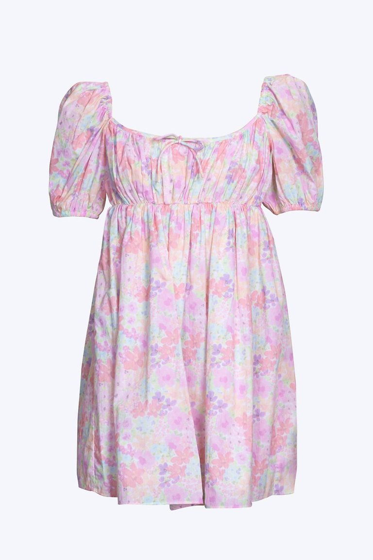 Kennedy Floral-Print Open-Back Cotton-Poplin Mini Dress - Light Pink Floral