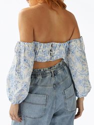 Maisie Cropped Floral-Print Top