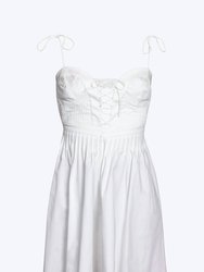 Sierra Lace-Up Open-Back Poplin Mini Dress - White