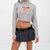 Vera Cropped Cut Out Sweater - Grey