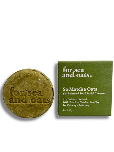 For Sea and Oats So Matcha Oats pH-Balanced Solid Facial Cleanser | Calming & Restoring product