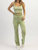 Abstract Print Knit Pant Set In Green