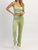 Abstract Print Knit Pant Set In Green - Green