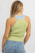 Beach Scene Knit Mockneck Tank Top In Multi