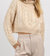 Cableknit Turtleneck Crop Sweater In Neutral