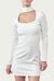 Cutout Crepe Mini Dress In White - White