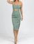 Cutout Detail Midi Dress In Deep Green