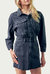 Denim Raw-Edge Mini Dress In Washed Black - Washed Black