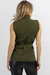 East End Belted Sweater Tank In Olive