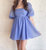 Enchanted Puff Sleeve Dress In Blue - Blue